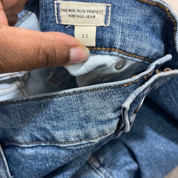 Madewell Womens Jeans Size 33 The Mid Rise Perfect Vintage Blue Denim Bottoms - Picture 9 of 12